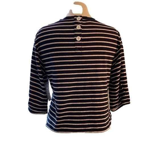 New Maeve by Anthropologie Navy Blue & White Striped Top Size XS - Picture 3 of 4